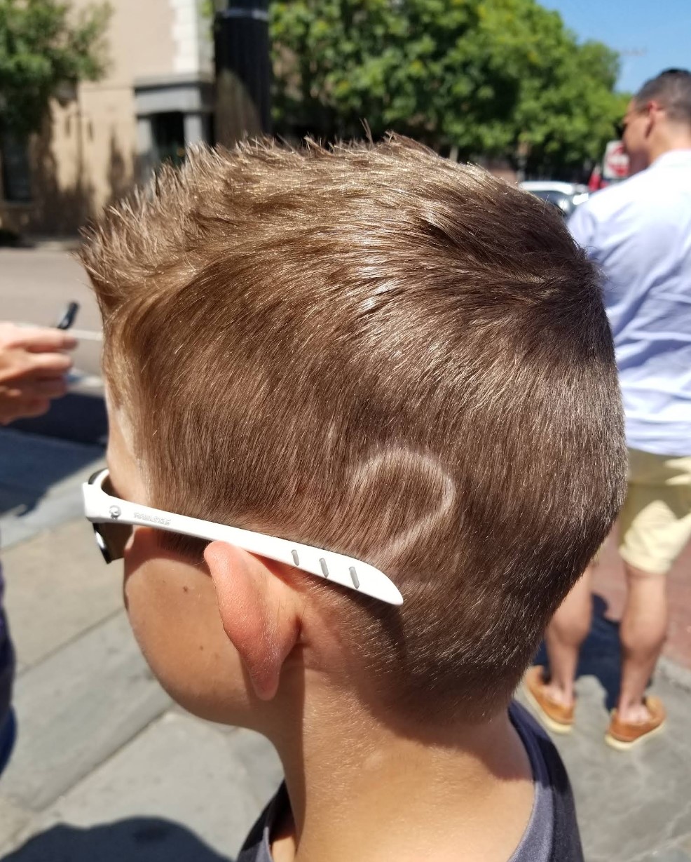 Kids' cut with a shaved design