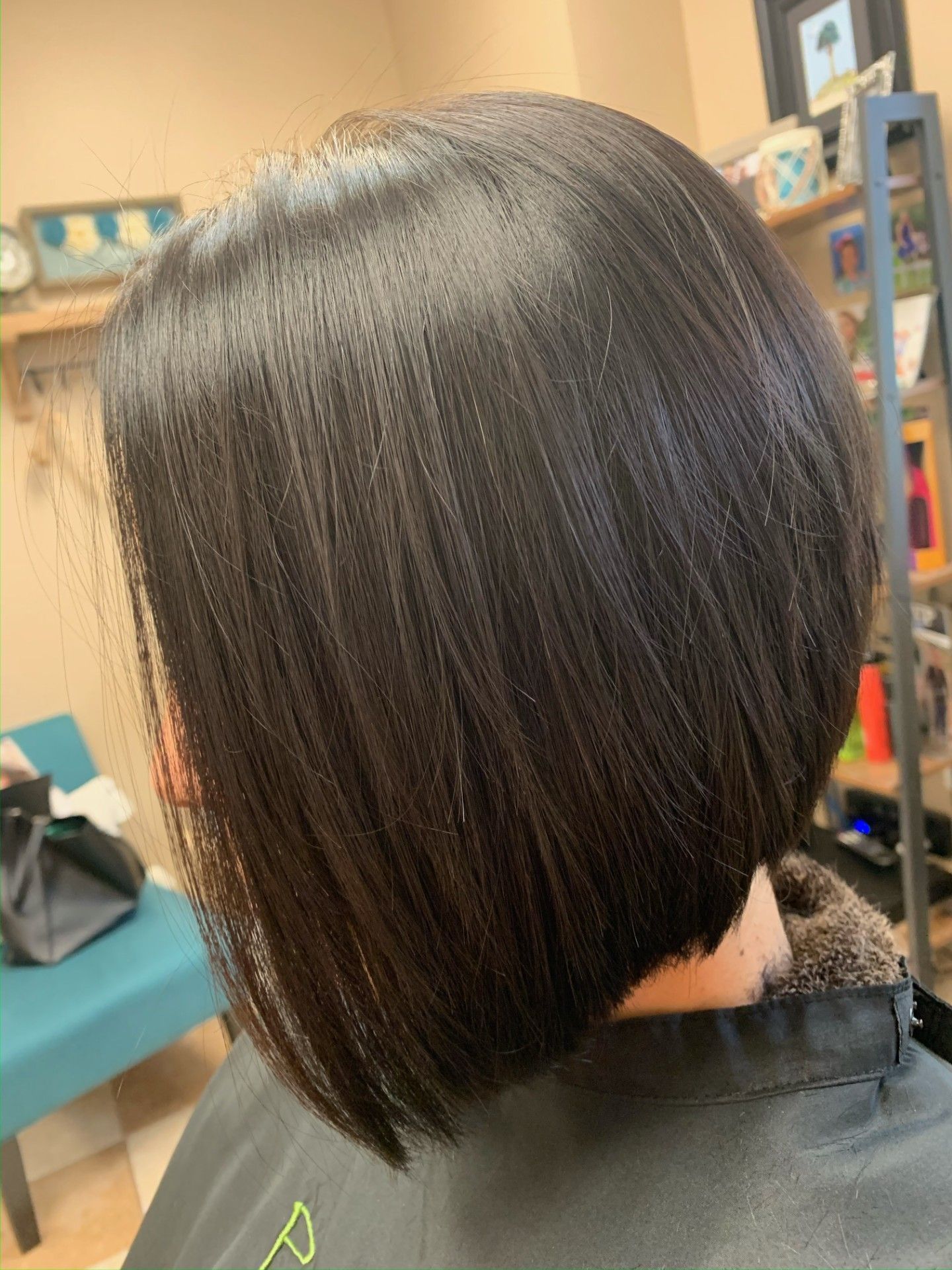 Dark angled bob